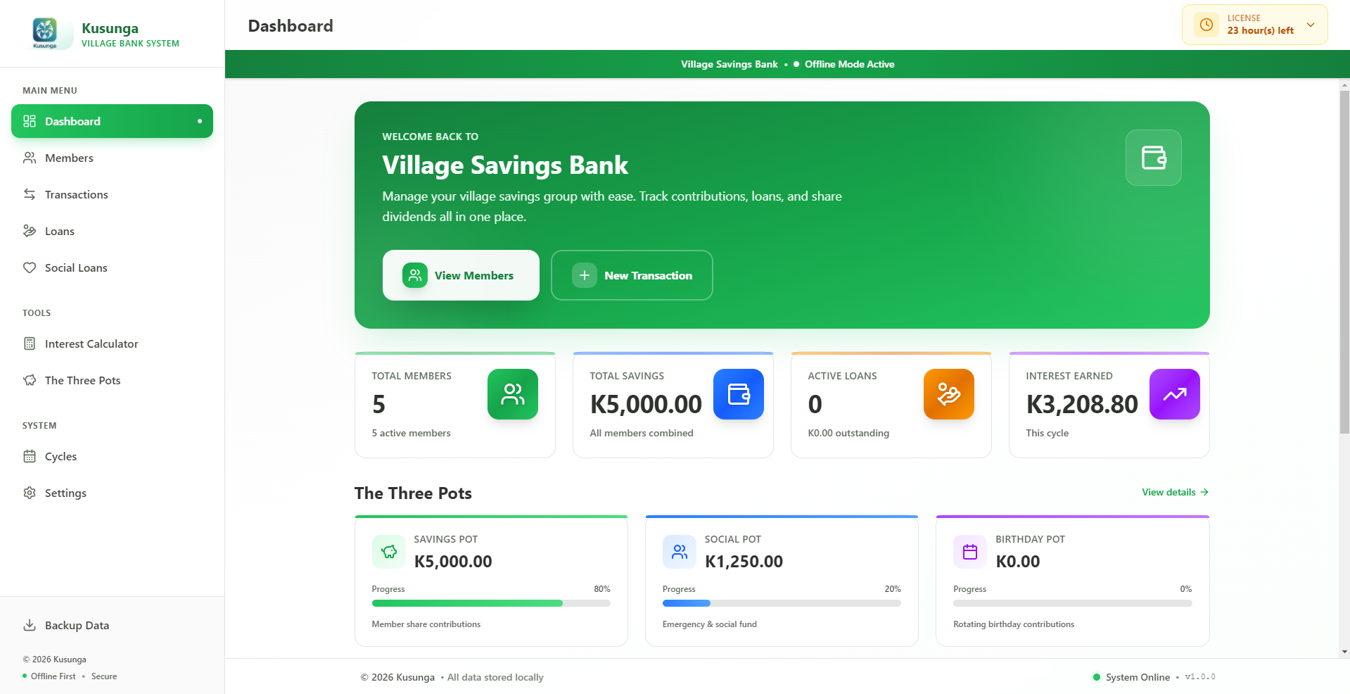 Village Banking Dashboard
